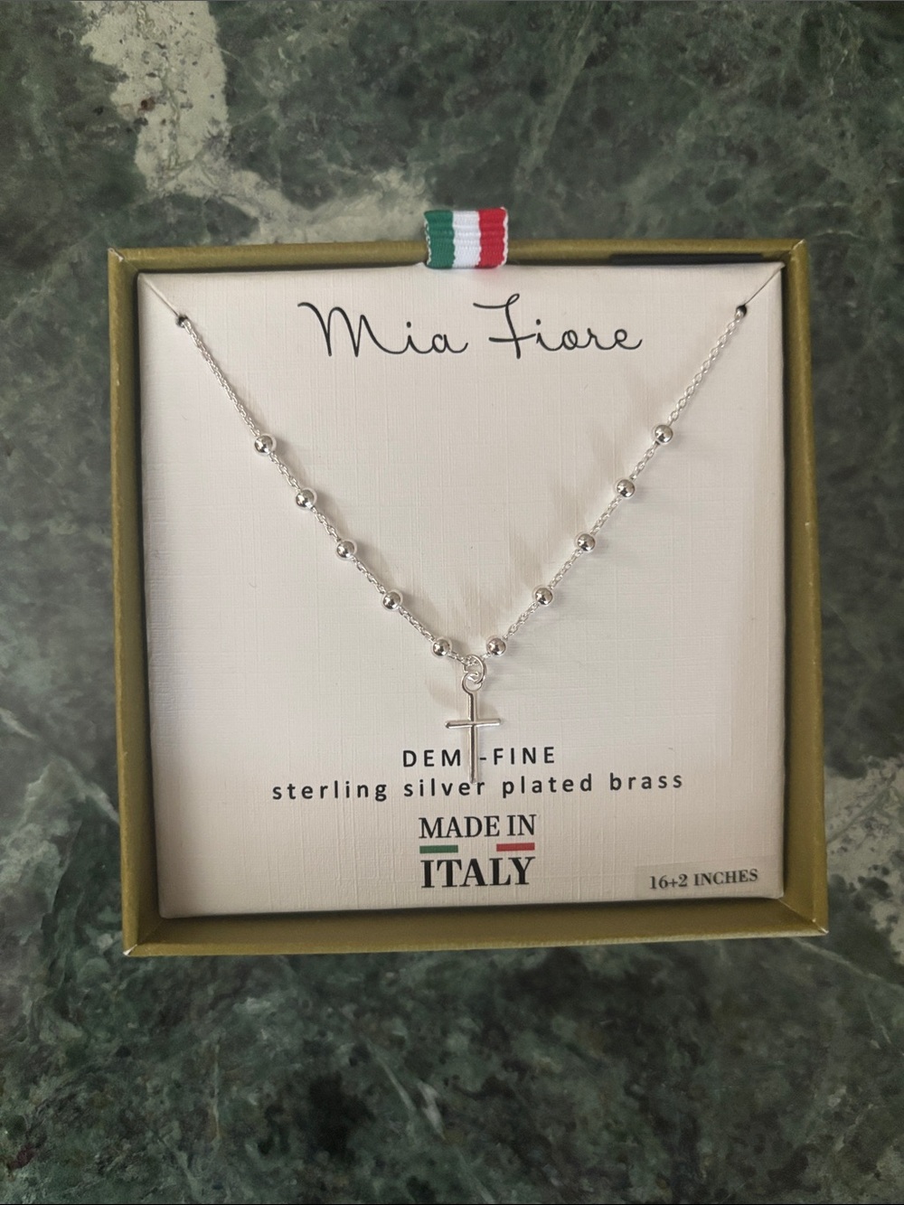 Mia Fiore Demi-Fine Sterling Silver-Plated Brass Cross Necklace